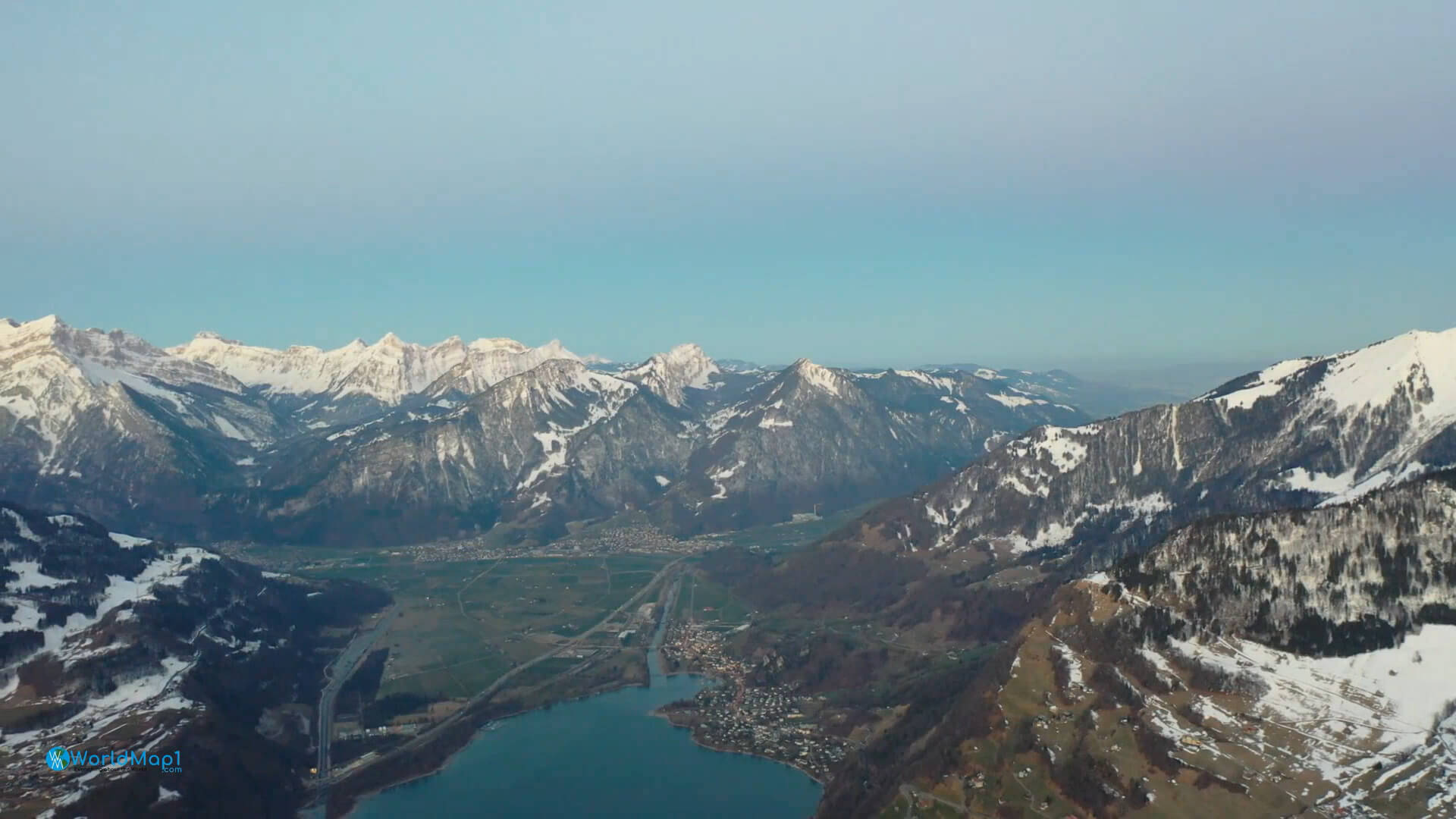 St. Gallen and Alps in Winter Time